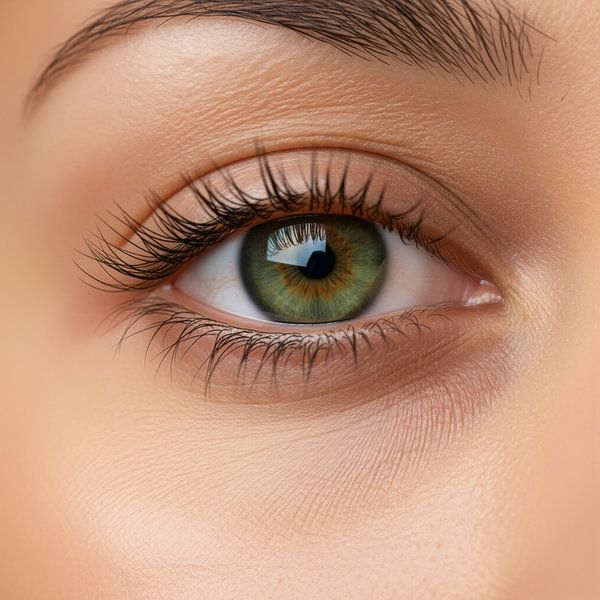 Close-up of a Human Eye with Green Iris and Lashes by Markus Gann