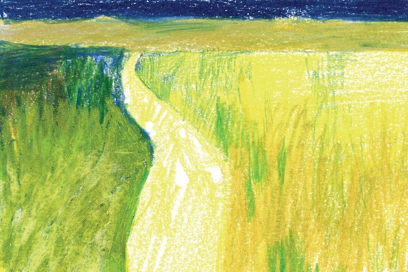 Landschaft mit Rasen und Weg von Annet van den Ende