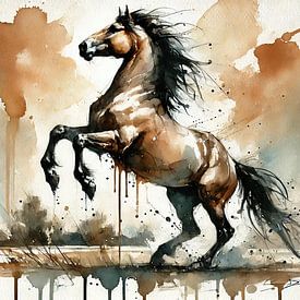 L'élégance du cheval ardent sur Chromatic Fusion Studio