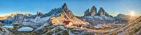 Dolomites mountain panorama at the Three Peaks