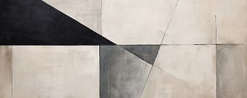 Balans in Zwart-Wit van Abstract Schilderij