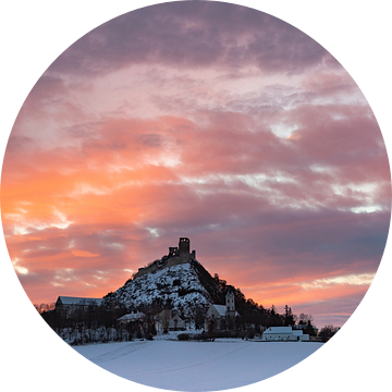 Zonsondergang - Staatzerberg in de winter van Elke Wolfbeisser
