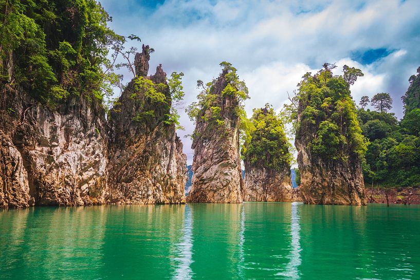 Rochers envahis par la végétation Khao Sok par Ronne Vinkx