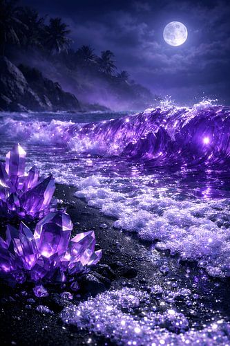 Art nocturne « Océan de cristal violet »