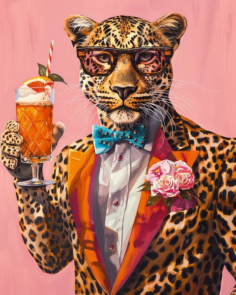 Santé avec le léopard stylisé par ByNoukk
