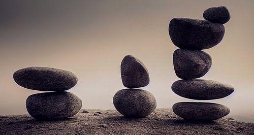 Zen Stenen op het Zand Illustratie