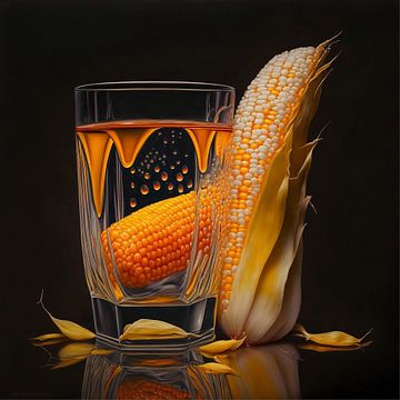 Épi de maïs dans un verre sur Carla van Zomeren