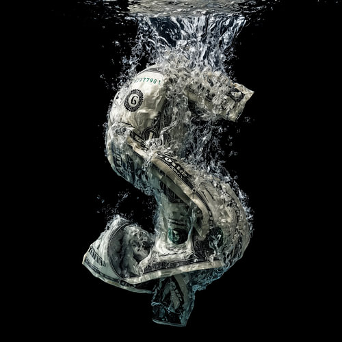 Geld als water dollar teken