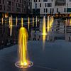 Dorpsplein Kapellen met kleurrijke fonteinen. van Bruno Hermans
