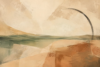 Rustig abstract landschap met boog