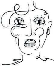 Schwarz Weiß Mode Gesicht