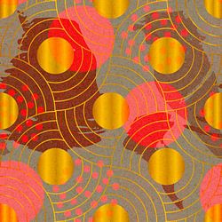 Japanisches geometrisches Retro-Goldmuster in Rot, Braun und Rosa