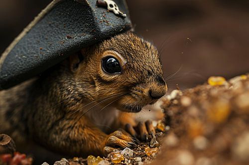 Scherpe close-up van een piraten eekhoorn