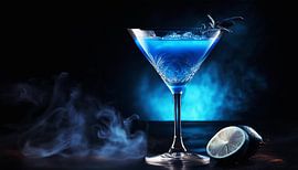 Cocktail drinken met blauwe kleur