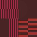 Abstracte geometrische kunst in retrostijl in roze, oranje en bruin nr. 8 van Dina Dankers thumbnail