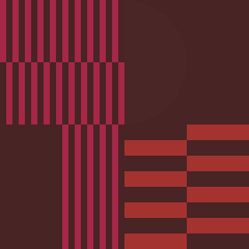 Abstracte geometrische kunst in retrostijl in roze, oranje en bruin nr. 8