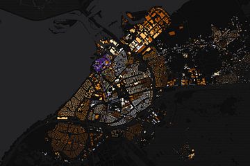 Karte von Harderwijk abstrakt von Maps Are Art