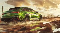 Groene Audi RS6 van PixelPrestige thumbnail