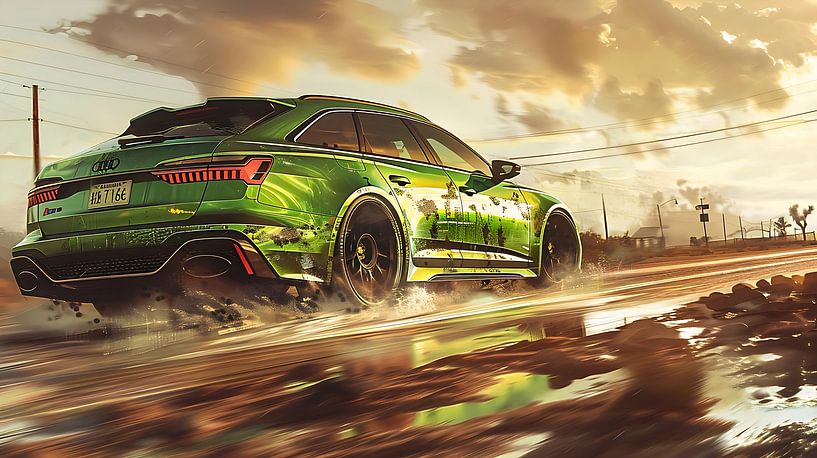 Groene Audi RS6 van PixelPrestige