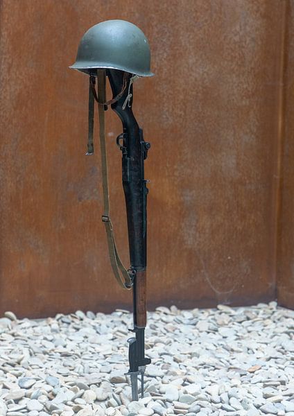 D-day in Normandy, monument near Omaha Beach, France by Maarten Hoek
