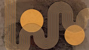 Modern Abstract Arch Geometric Organic Meditative Brown