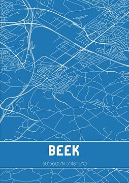 Blauwdruk | Landkaart | Beek (Limburg) van Stad & Wand
