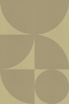 Abstracte geometrische vormen in neutrale kleuren. Tabak en zand. van Abstract Minimalist Art
