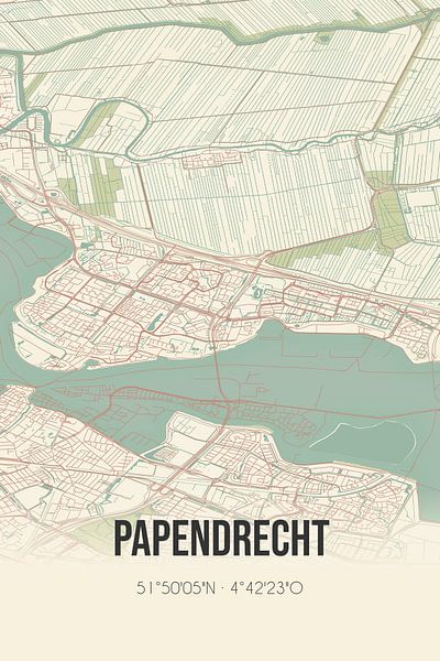 Vintage map of Papendrecht (South Holland) by Prints of Place