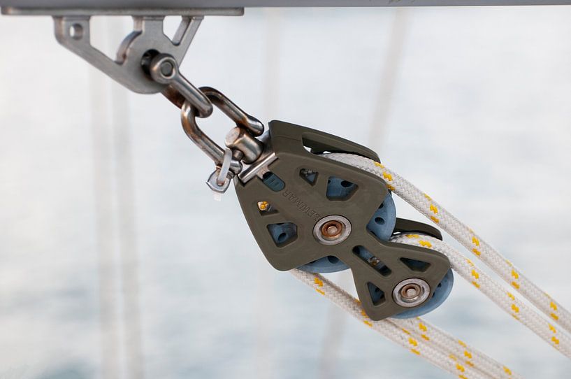 Detail of a sailboat, metaphor for control by Margot van den Berg