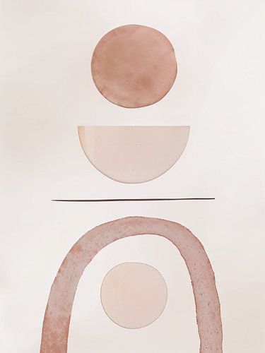 Neutrale Beige Tinten | Mid-Century Minimalistisch Abstract Modern Kunstwerk 03