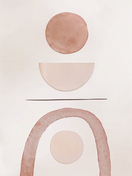 Neutral Beige Shades | Mid-Century Minimalist Abstract Modern Artwork 03 by Colors of Spring