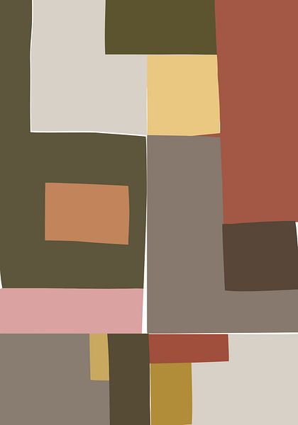 Mosaic Color Blocking | Olive &amp; Tans by Menega Sabidussi