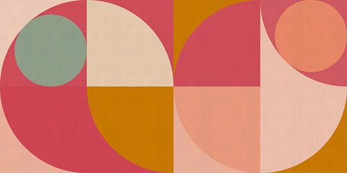 Mid-eeuwse retro geometrische kunst in Bauhaus-stijl