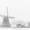 Winters Nederland bij de Groote poldermolen Slochteren van Rick Goede