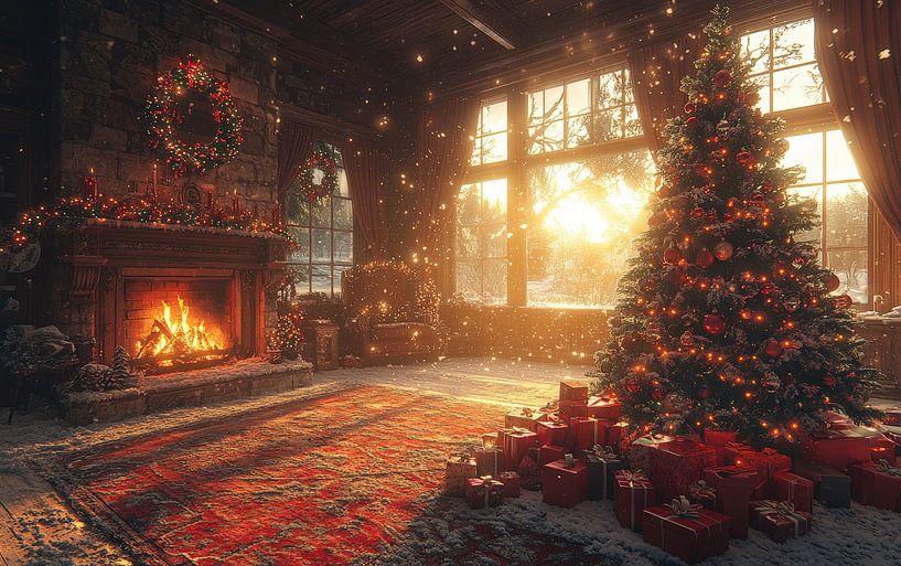 Gezellige kerst woonkamer van Lufy