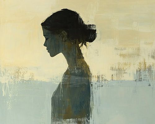 Femme abstraite aux couleurs pastel