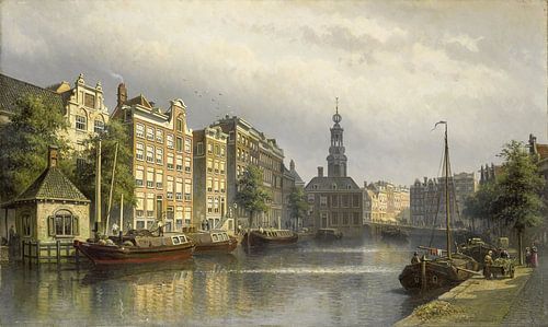 Het Singel te Amsterdam naar de Munt gezien