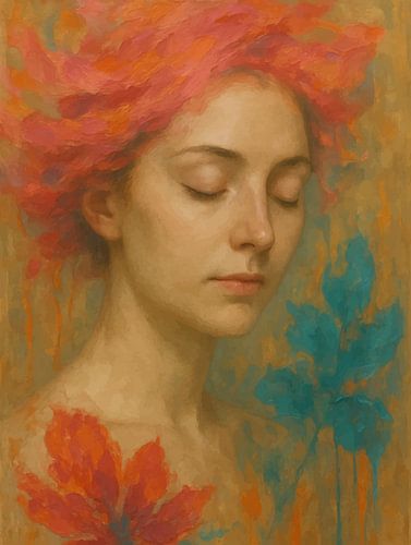 Chuchotement de rose et de bleu sur coretan tangan