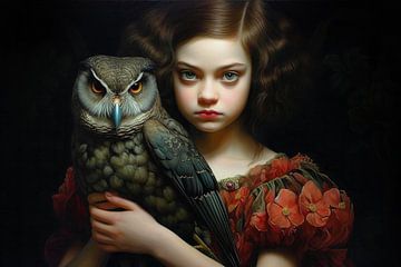 Girl with owl by ARTemberaubend