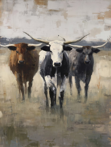 Longhorn Cattle | Rustic Wall Decor