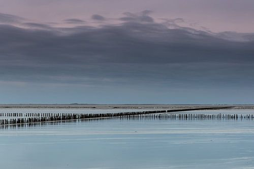 Wad bij zonsondergang