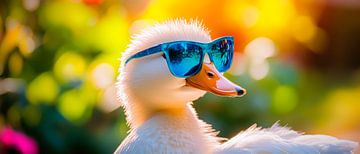 Ente im Sonnenbrille – Sommerlicher Spaß von Poster Art Shop