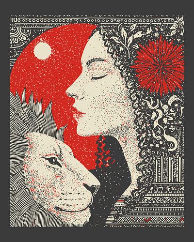 Strength - Tarot Card - Woman and Lion