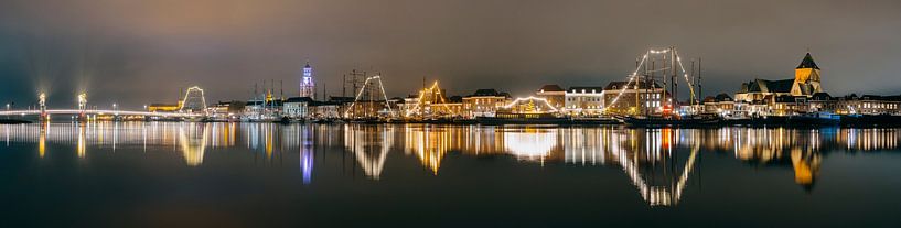 Kampen skyline evening view at the river IJssel by Sjoerd van der Wal Photography