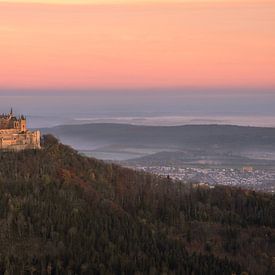 Castle Hohenzollern in Baden-Württemberg in southern Germany at a beautiful sunrise by Marga Vroom