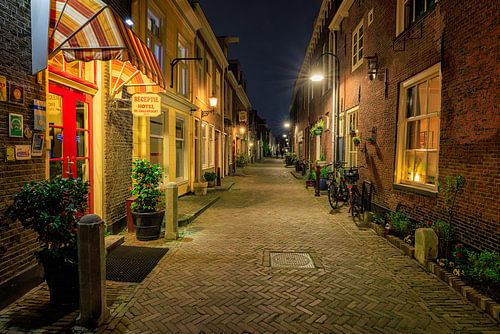 De Trompetstraat in Delft met zijn mooie oude karakteristieke hu