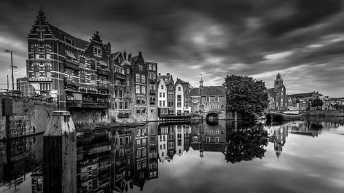 Black and white Old port of Delfshaven