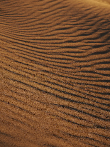 Spel van schaduw en warm zonlicht op het strand