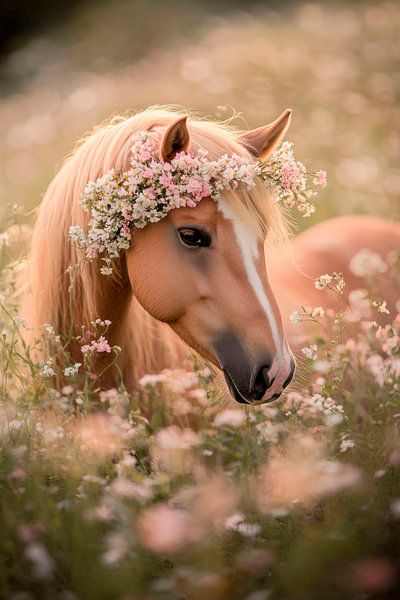 Blooming horse in the summer field by Poster Art Shop