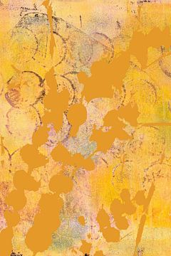 Bladeren. Moderne abstracte botanische kunst in heldere pastelkleuren nr. 6 van Dina Dankers